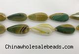 CAA4326 15.5 inches 25*50mm flat teardrop line agate beads