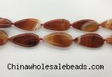 CAA4330 15.5 inches 25*50mm flat teardrop line agate beads