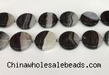 CAA4351 15.5 inches 30mm flat round agate druzy geode beads