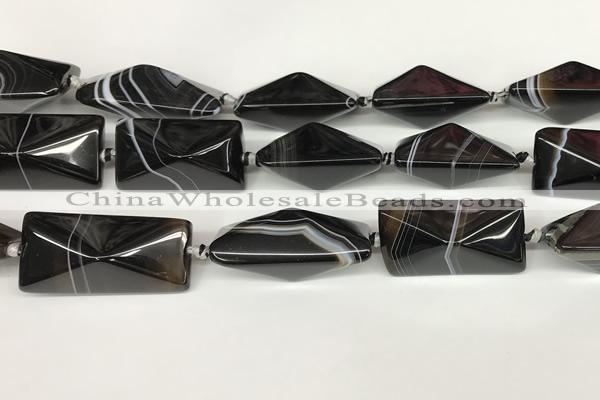 CAA4356 15.5 inches 18*35mm pyramid line agate beads wholesale
