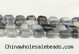 CAA4395 15.5 inches 15*20mm flat teardrop gray agate beads