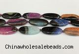 CAA4409 15.5 inches 20*40mm flat round agate druzy geode beads