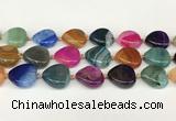 CAA4410 15.5 inches 20*20mm flat teardrop agate druzy geode beads