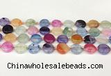 CAA4419 15.5 inches 15mm flat round agate druzy geode beads