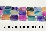 CAA4427 15.5 inches 15*20mm rectangle agate druzy geode beads