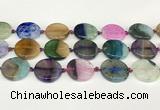 CAA4428 15.5 inches 25mm flat round agate druzy geode beads