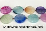 CAA4431 15.5 inches 35mm flat round agate druzy geode beads