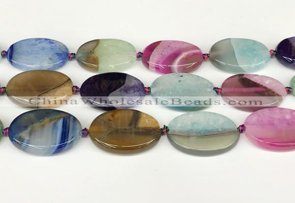 CAA4433 15.5 inches 25*35mm oval agate druzy geode beads