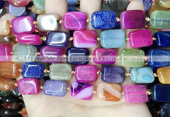 CAA4447 15.5 inches 12*16mm rectangle dragon veins agate beads