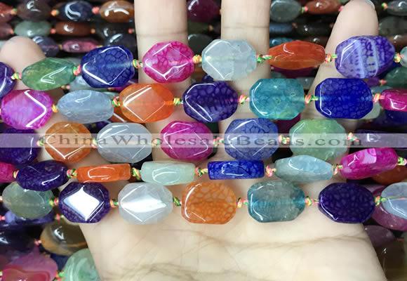 CAA4448 15.5 inches 12*16mm octagonal dragon veins agate beads