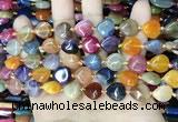 CAA4453 15.5 inches 12*12mm flat teardrop dragon veins agate beads