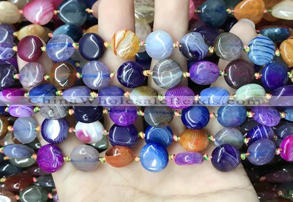 CAA4460 15.5 inches 12mm flat round dragon veins agate beads