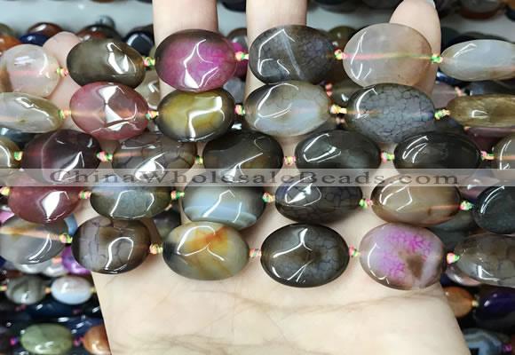 CAA4465 15.5 inches 15*20mm oval dragon veins agate beads