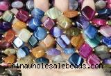 CAA4470 15.5 inches 12*12mm diamond dragon veins agate beads