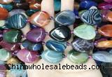 CAA4478 15.5 inches 18*25mm flat teardrop dragon veins agate beads