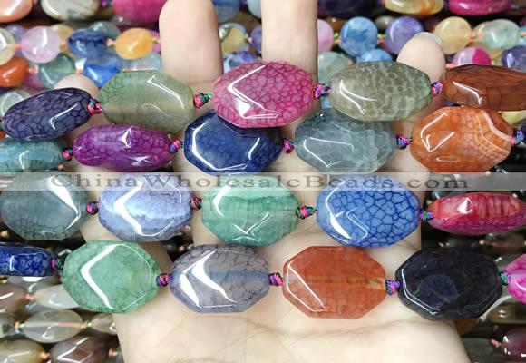 CAA4482 15.5 inches 18*25mm octagonal dragon veins agate beads