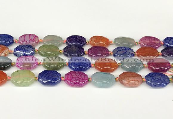 CAA4494 15.5 inches 13*18mm octagonal dragon veins agate beads