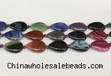 CAA4517 15.5 inches 18*25mm flat teardrop dragon veins agate beads