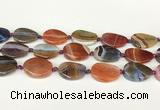 CAA4523 15.5 inches 20*26mm twisted oval dragon veins agate beads