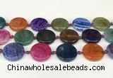 CAA4528 15.5 inches 25mm flat round dragon veins agate beads