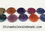 CAA4529 15.5 inches 30mm flat round dragon veins agate beads