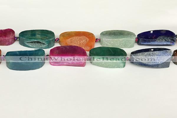 CAA4542 15.5 inches 23*35mm - 25*40mm freefrom agate druzy geode beads