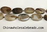 CAA4550 15.5 inches 30*40mm oval banded agate beads wholesale