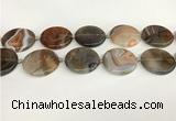 CAA4551 15.5 inches 30mm flat round banded agate beads wholesale