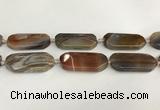 CAA4553 15.5 inches 22*42mm octagonal banded agate beads wholesale