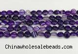 CAA4581 15.5 inches 10mm flat round banded agate beads wholesale