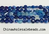 CAA4585 15.5 inches 10mm flat round banded agate beads wholesale