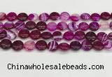 CAA4590 15.5 inches 12mm flat round banded agate beads wholesale