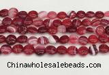 CAA4591 15.5 inches 12mm flat round banded agate beads wholesale