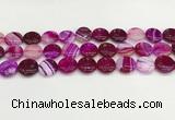 CAA4598 15.5 inches 14mm flat round banded agate beads wholesale