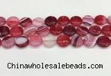 CAA4607 15.5 inches 16mm flat round banded agate beads wholesale