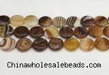CAA4620 15.5 inches 20mm flat round banded agate beads wholesale