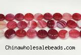 CAA4623 15.5 inches 20mm flat round banded agate beads wholesale