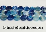 CAA4625 15.5 inches 20mm flat round banded agate beads wholesale