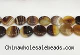 CAA4628 15.5 inches 25mm flat round banded agate beads wholesale