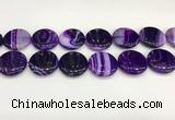 CAA4629 15.5 inches 25mm flat round banded agate beads wholesale