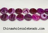 CAA4630 15.5 inches 25mm flat round banded agate beads wholesale