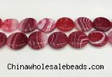 CAA4639 15.5 inches 30mm flat round banded agate beads wholesale