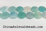 CAA4640 15.5 inches 30mm flat round banded agate beads wholesale