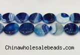 CAA4641 15.5 inches 30mm flat round banded agate beads wholesale