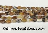 CAA4645 15.5 inches 10*14mm oval banded agate beads wholesale