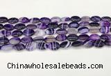 CAA4646 15.5 inches 10*14mm oval banded agate beads wholesale