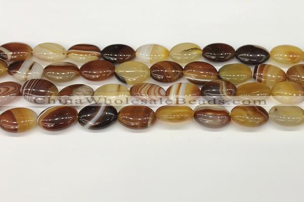 CAA4653 15.5 inches 12*16mm oval banded agate beads wholesale