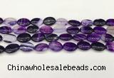 CAA4654 15.5 inches 12*16mm oval banded agate beads wholesale