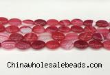 CAA4656 15.5 inches 12*16mm oval banded agate beads wholesale