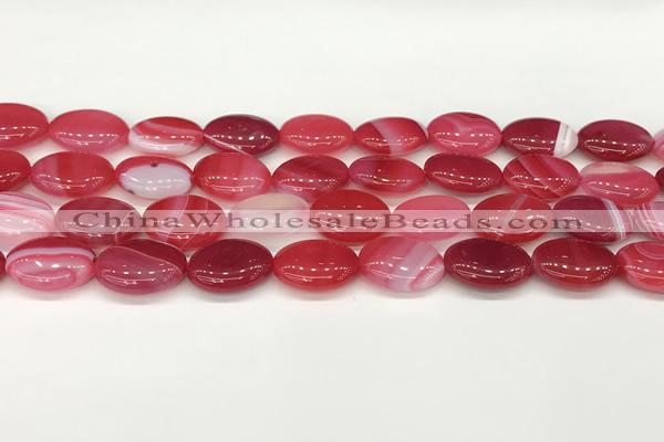 CAA4656 15.5 inches 12*16mm oval banded agate beads wholesale